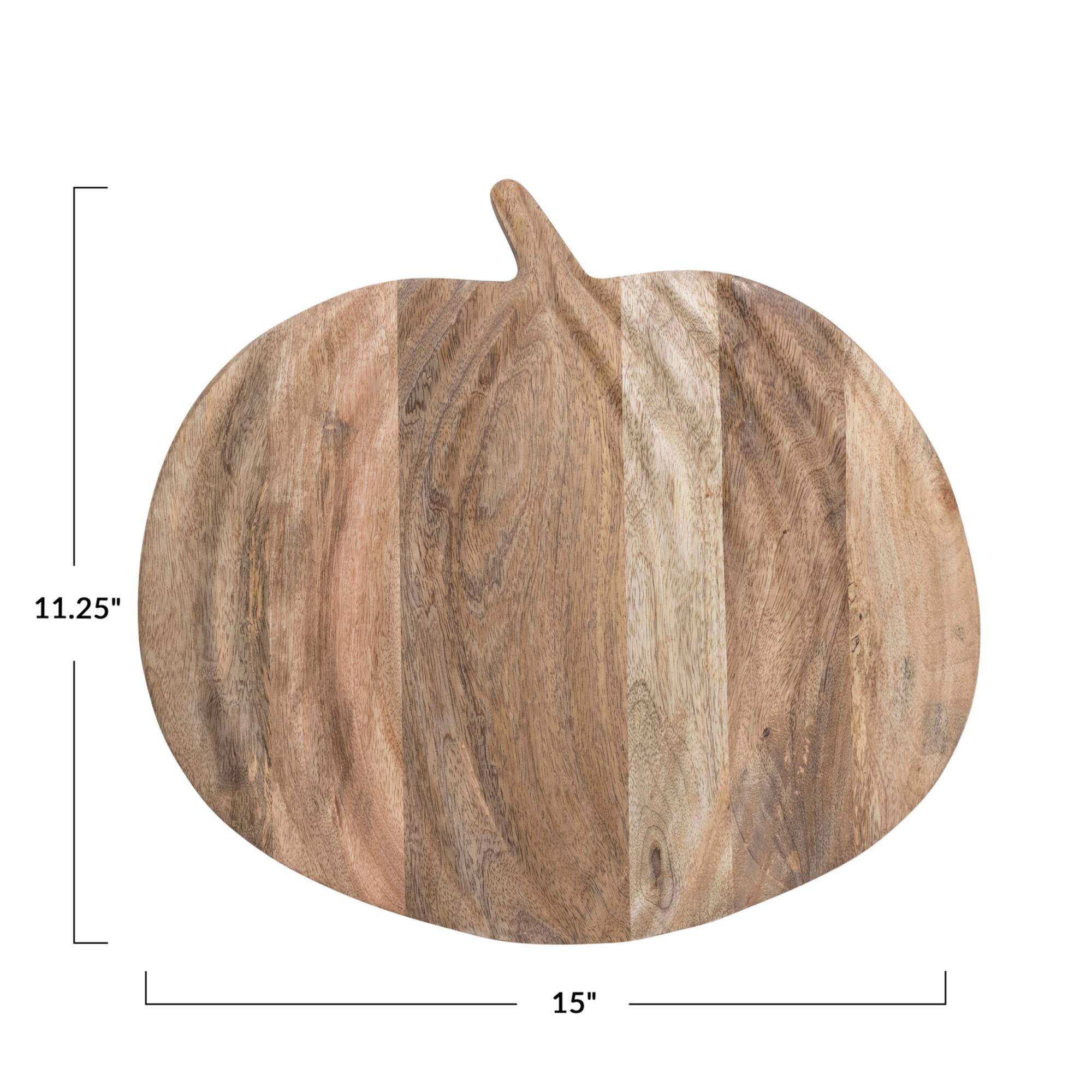 Hello Honey® 15" Natural Pumpkin Mango Wood Cutting Board